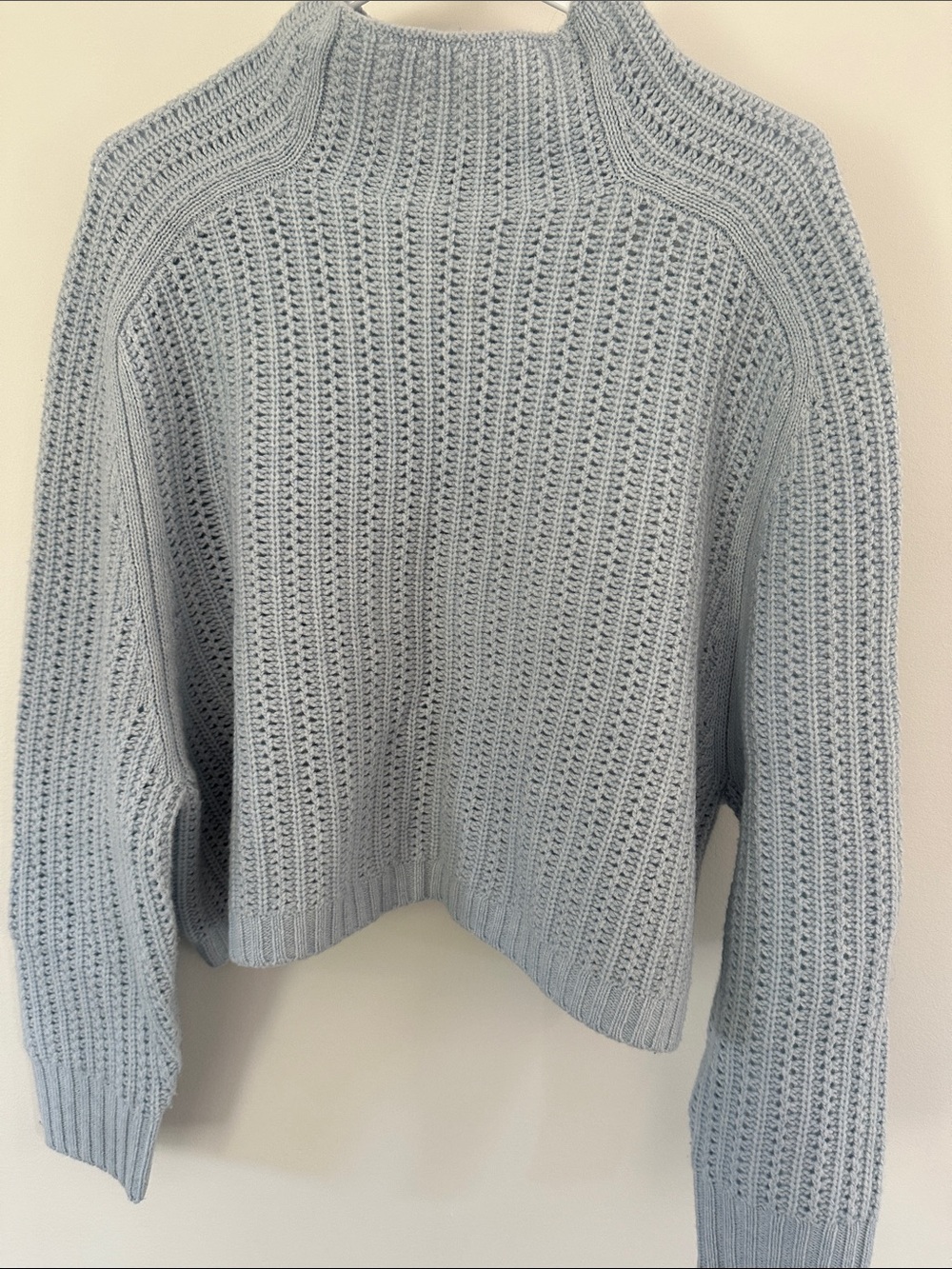 Madewell Pale Blue Textured Crewneck Sweater